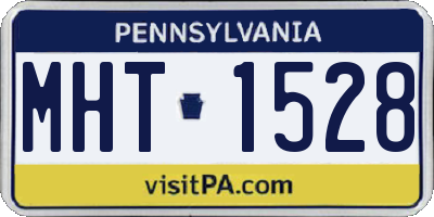 PA license plate MHT1528