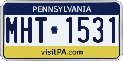 PA license plate MHT1531