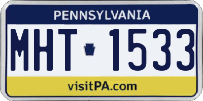 PA license plate MHT1533