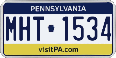 PA license plate MHT1534