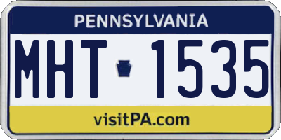PA license plate MHT1535