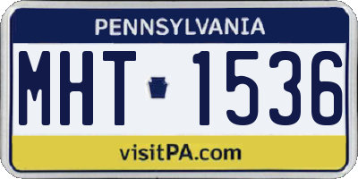 PA license plate MHT1536
