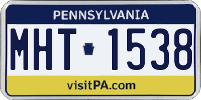 PA license plate MHT1538