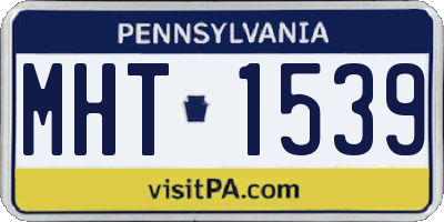 PA license plate MHT1539