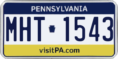 PA license plate MHT1543
