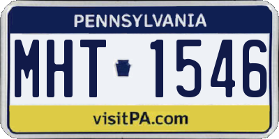PA license plate MHT1546