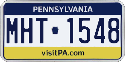 PA license plate MHT1548