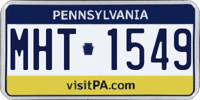 PA license plate MHT1549