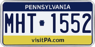 PA license plate MHT1552