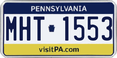 PA license plate MHT1553