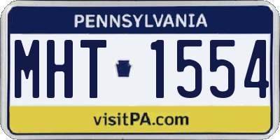 PA license plate MHT1554
