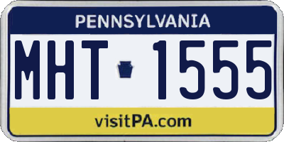 PA license plate MHT1555