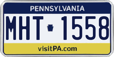 PA license plate MHT1558
