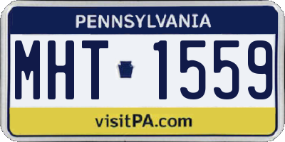 PA license plate MHT1559