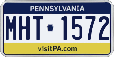 PA license plate MHT1572