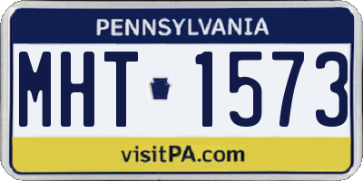 PA license plate MHT1573
