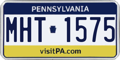 PA license plate MHT1575
