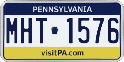 PA license plate MHT1576