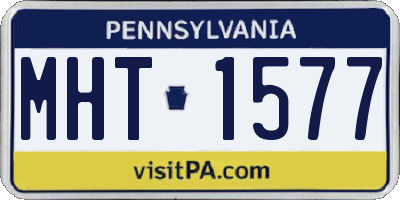 PA license plate MHT1577