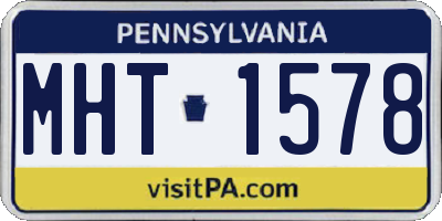 PA license plate MHT1578