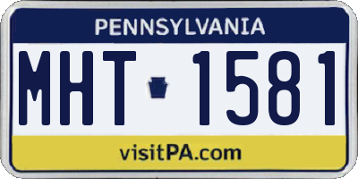 PA license plate MHT1581