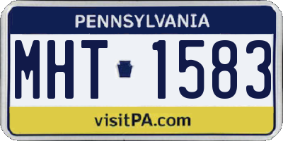PA license plate MHT1583