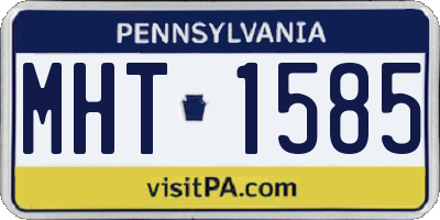 PA license plate MHT1585