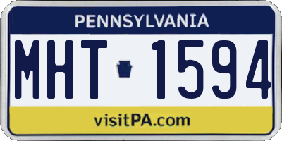 PA license plate MHT1594
