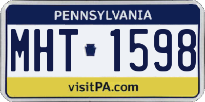 PA license plate MHT1598