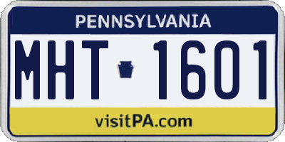 PA license plate MHT1601