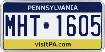 PA license plate MHT1605