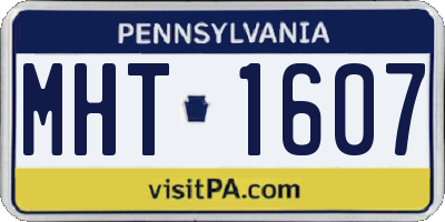 PA license plate MHT1607