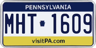 PA license plate MHT1609