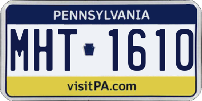 PA license plate MHT1610