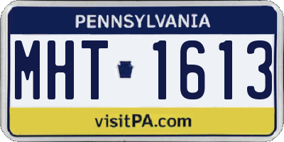 PA license plate MHT1613