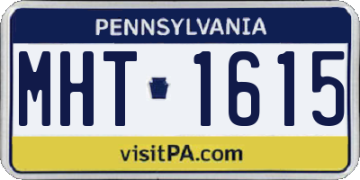 PA license plate MHT1615