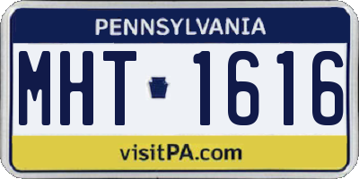 PA license plate MHT1616