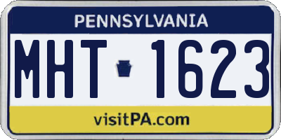 PA license plate MHT1623