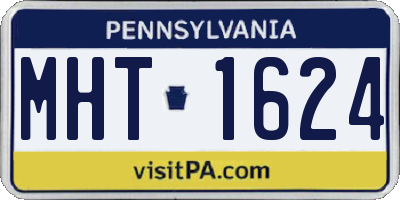 PA license plate MHT1624