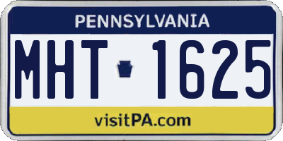 PA license plate MHT1625