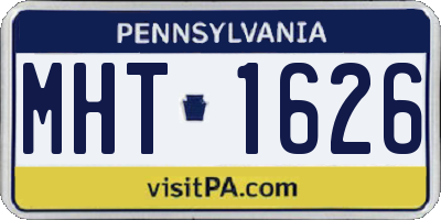 PA license plate MHT1626