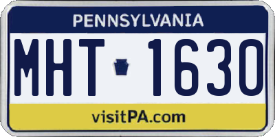 PA license plate MHT1630