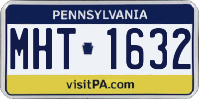 PA license plate MHT1632