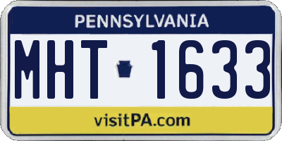 PA license plate MHT1633