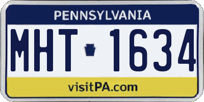 PA license plate MHT1634