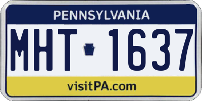 PA license plate MHT1637