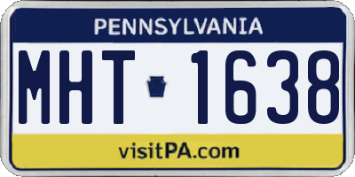 PA license plate MHT1638
