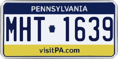PA license plate MHT1639