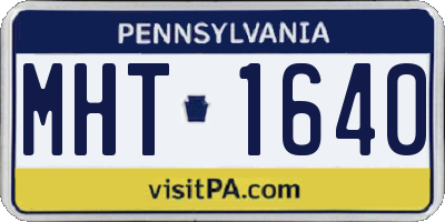 PA license plate MHT1640