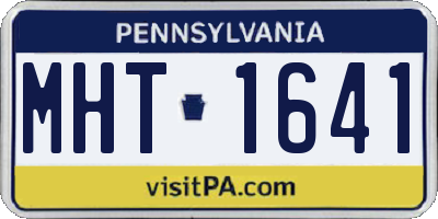 PA license plate MHT1641